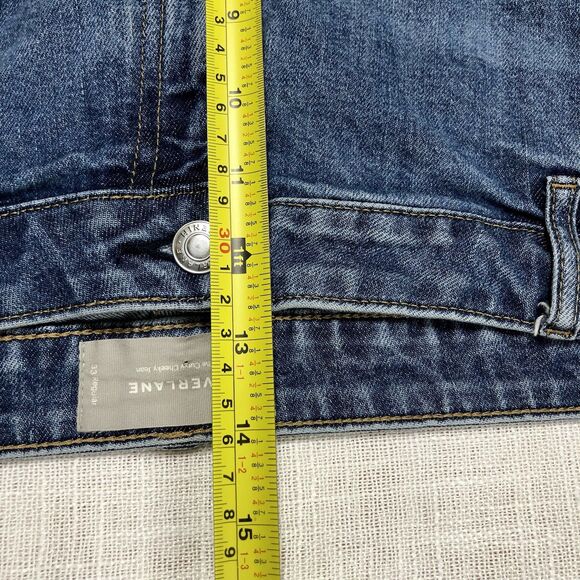 Everlane Jeans Women 33 Curvy Cheeky Ankle High Rise Raw Hem Distressed Boho - Picture 14 of 16